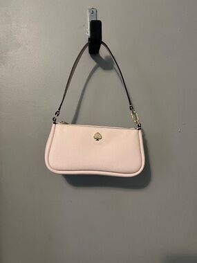 Kate Spade Pale Pink Pebbled Leather Mini Shoulder Bag with Gold Accent